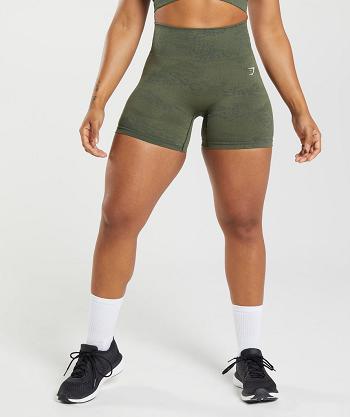Dámské Šortky Gymshark Adapt Camo Seamless Olivy Zelené Olivy Zelené | CZ 3866YXF